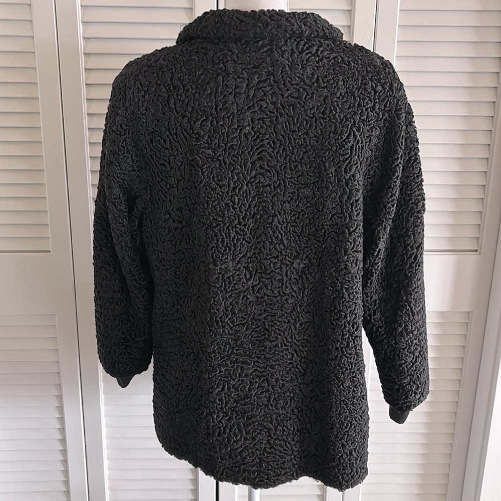 Vintage 1950s Black Persian Curly Lamb Fur Coat Hollywood Glam Jacket Size S / M - Picture 4 of 9